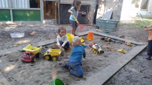 Tues-Thurs Tadpoles Enjoying the Sandbox.